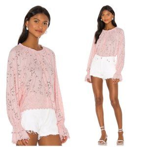 NEW Free People Olivia Balloon Sleeve Lace Blouse